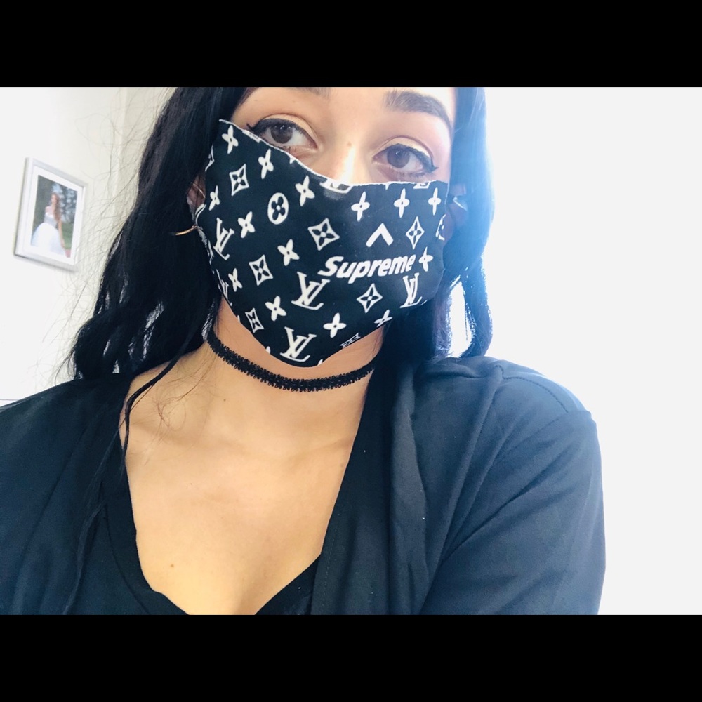 Luis Vuitton/supreme inspired face mask